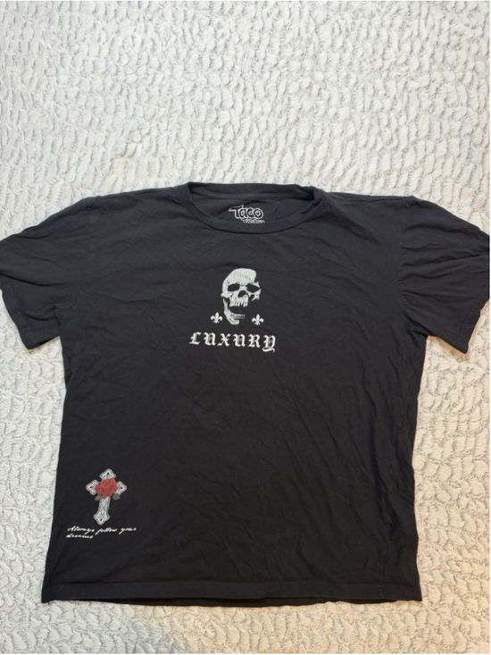 Taco Tuesday Other - Taco Tuesday Men's Black Skull Graphic Print Crew Neck Short Sleeve T-Shirt XL